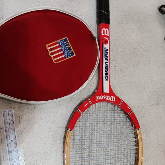 Jimmy Connors Wilson Wood Tennis Racket with Cover - Picture 1 of 3